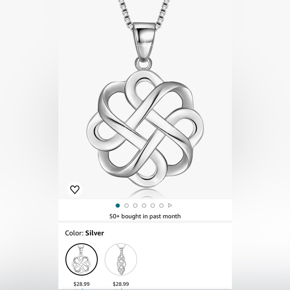 #88 | 925 Sterling Silver Good Luck Polished Celtic Knot Cross Pendant Necklace - Picture 5 of 5